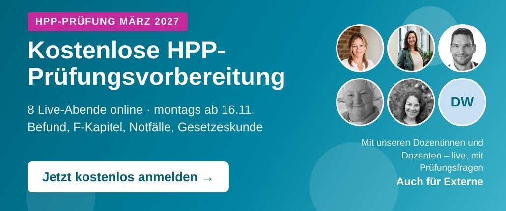 Kostenlose HPP-Prüfungsvorbereitung – Banner Kostenlose HPP-Prüfungsvorbereitung: 8 Live-Abende online – jetzt kostenlos anmelden